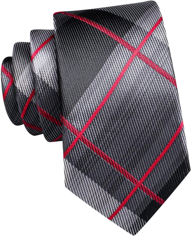 Dubulle Ties for Boys Self Tie Silk Paisely Striped Kids Necktie and Pocket Square Set for Age 8-11 - Image 1
